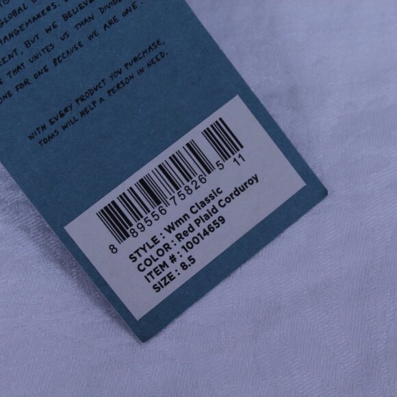 Toms Women's Red and Gray Plaid Flats - Picture 4 of 6